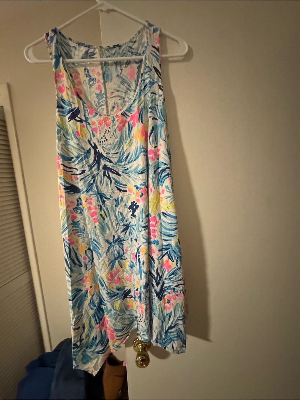 Lilly Pulitzer Blue, Pink & Yellow Tropical A-Line Skirt